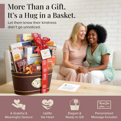 Broadway Basketeers snack assortment wide shot shows variety for celebrations and sharing.