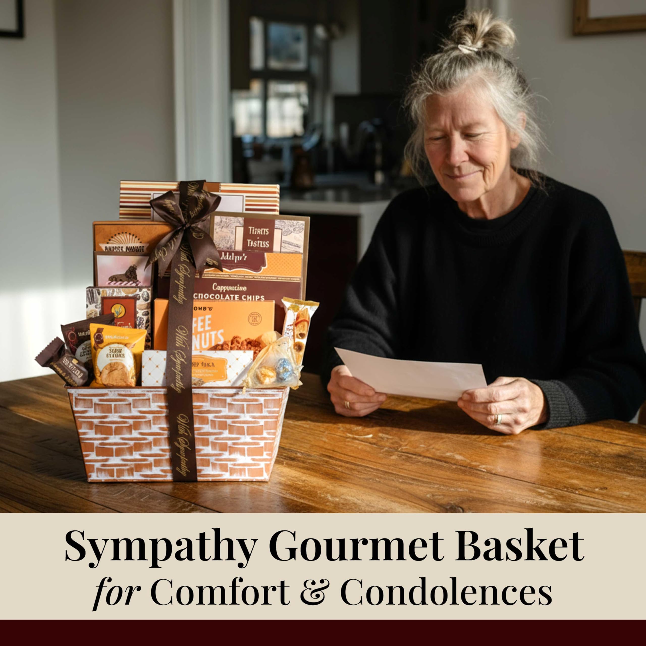 Broadway Basketeers snacks and cookies display for comfort gifting.