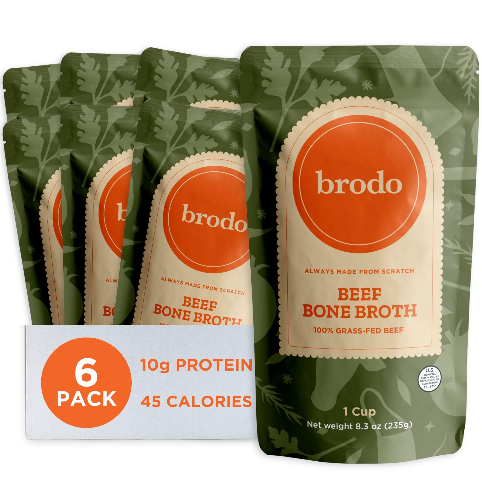 Brodo grass-fed beef bone broth bottle, rich flavor for sipping