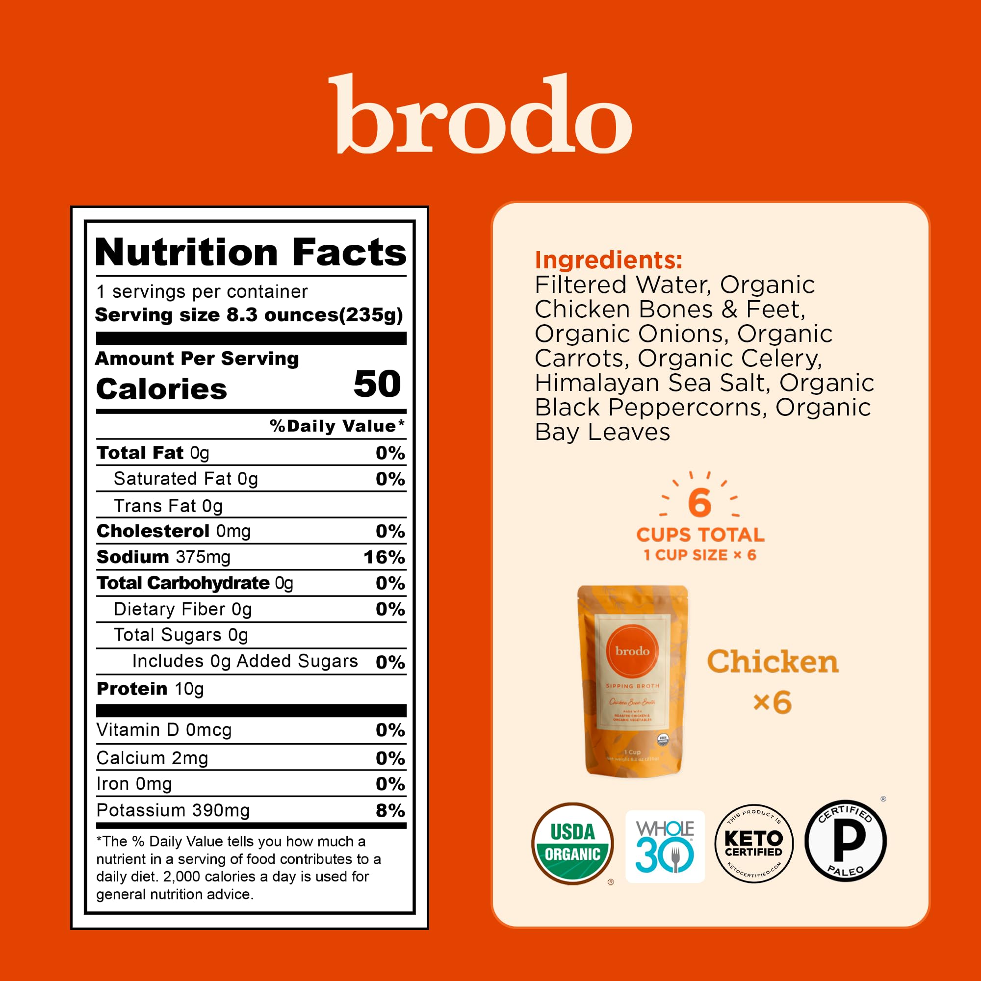 Brodo variety pack collection with six flavors for meal planning