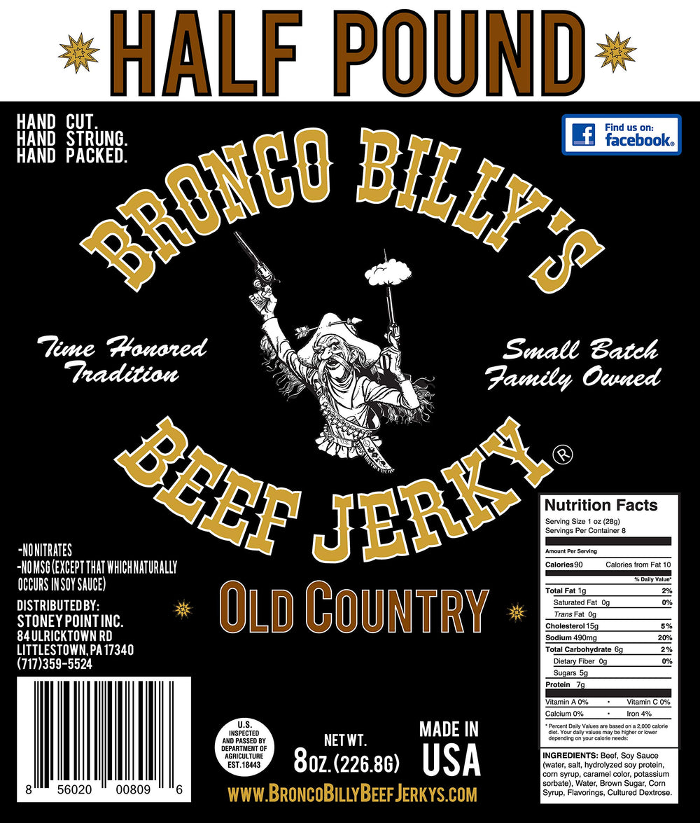 Bronco Billy's Jerky Hickory Smoked hand-cut slices deliver authentic flavor and protein