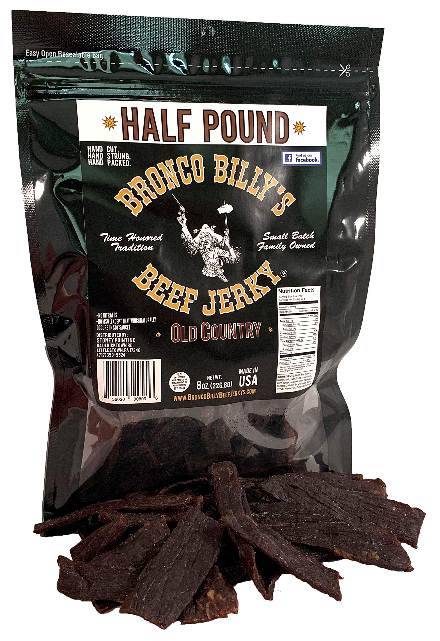 Bronco Billy's Jerky Hickory Smoked resealable packaging keeps freshness on the go