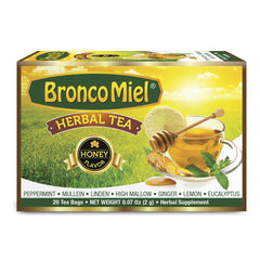 BRONCOMIEL tea bag honey-eucalyptus aroma delivers soothing flavor in every cup.