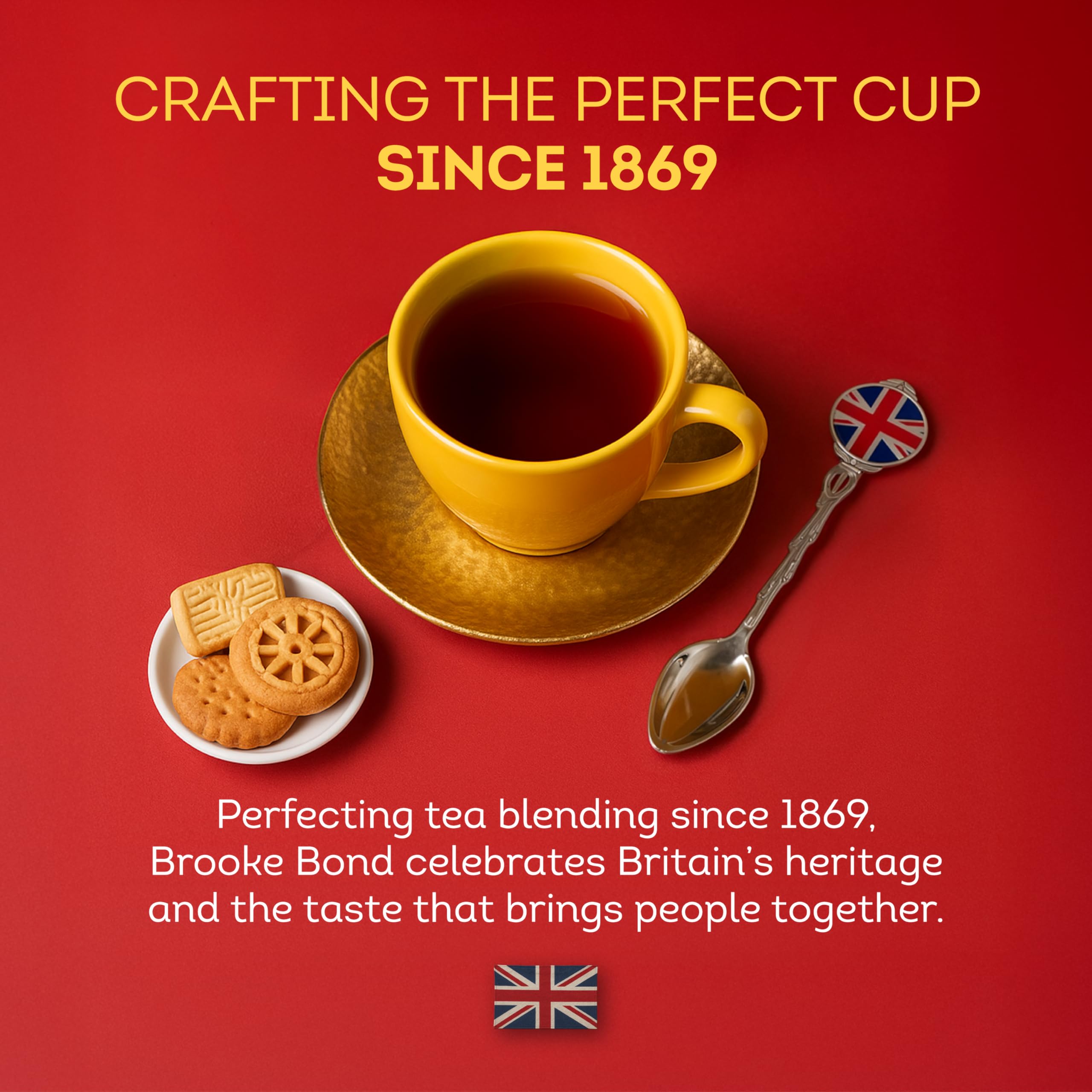 Steaming cup of Red Label with bold, inviting aroma