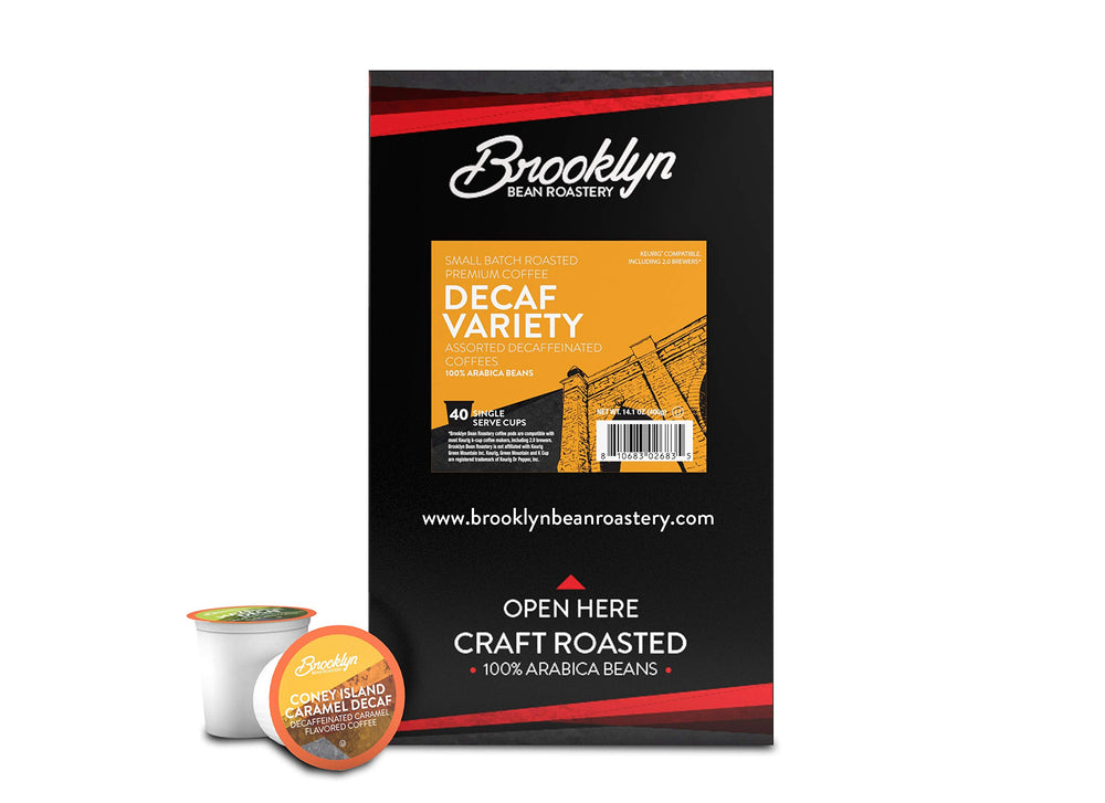 40-count decaf coffee pods deliver smooth, caffeine-free flavor for any time of day.