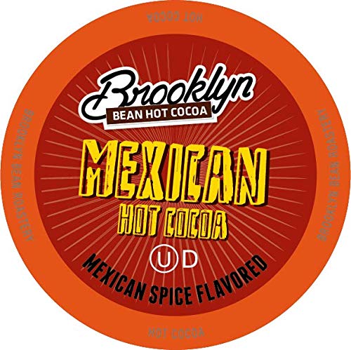 Steaming cup of Brooklyn Beans hot cocoa in a cozy mug