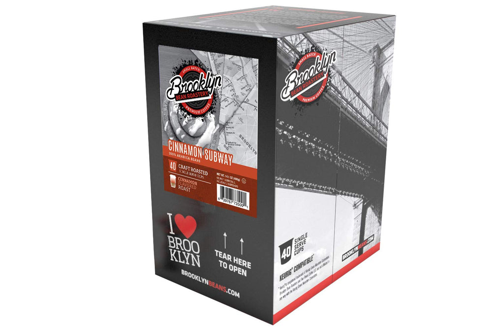 Brooklyn Beans Cinnamon Subway coffee brew in a Keurig showcasing quick, convenient single-serve comfort