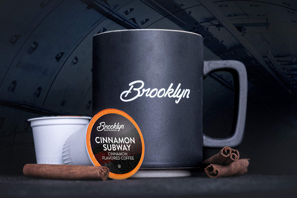 Brooklyn Beans Cinnamon Subway cup with steam emphasizing aromatic spice and smooth finish