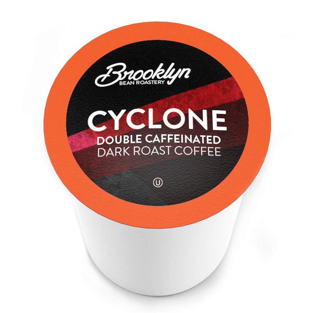 Brooklyn Beans Cyclone pod closeup highlights intense double caffeine.