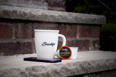 Steaming cup of Maple Sleigh coffee highlighting maple aroma
