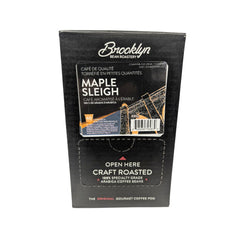 Close-up of Brooklyn Beans Maple Sleigh pods capturing rich roast aroma