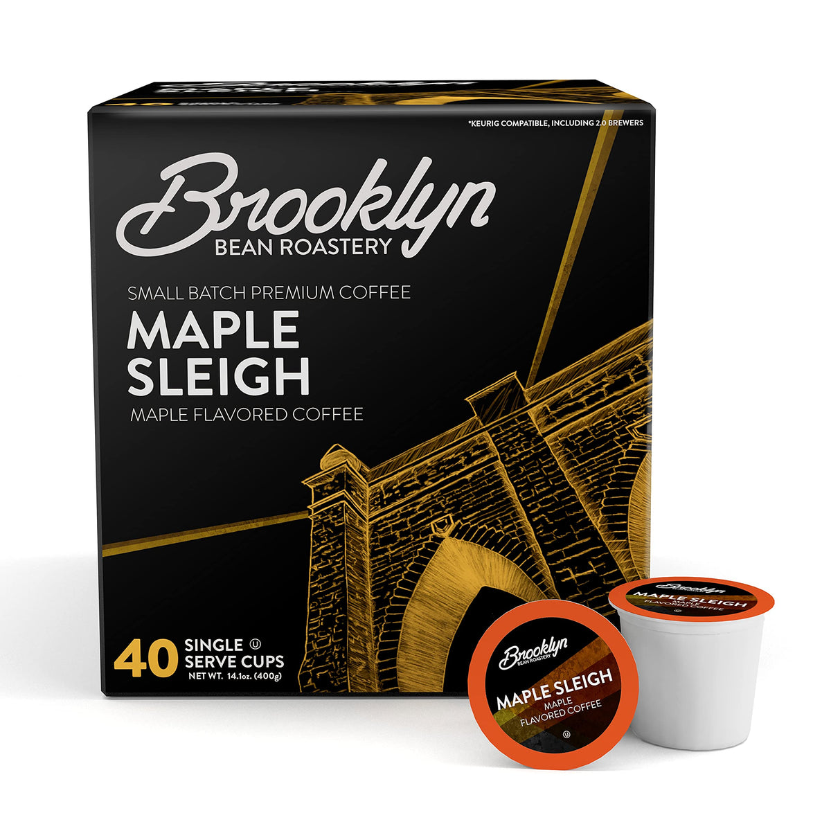 Brooklyn Beans Maple Sleigh pods packaging for easy Keurig brewing