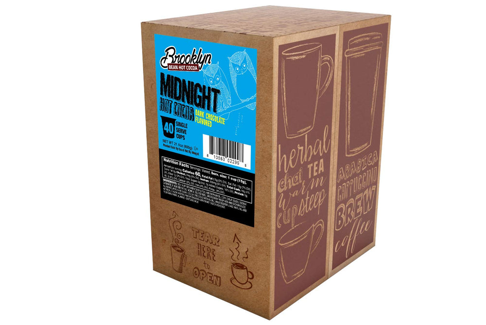 Brooklyn Beans Midnight Cocoa pods close-up highlighting rich dark chocolate aroma.
