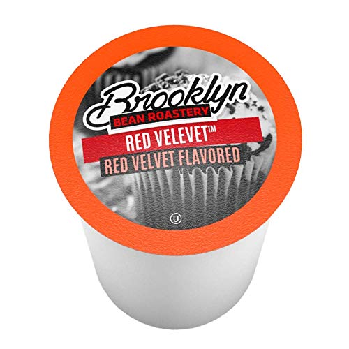 Brooklyn Beans Red Velvet box front ready-to-brew packaging for Keurig users.