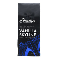 Brooklyn Beans Vanilla Skyline packshot shows vanilla aroma and bold Arabica flavor.