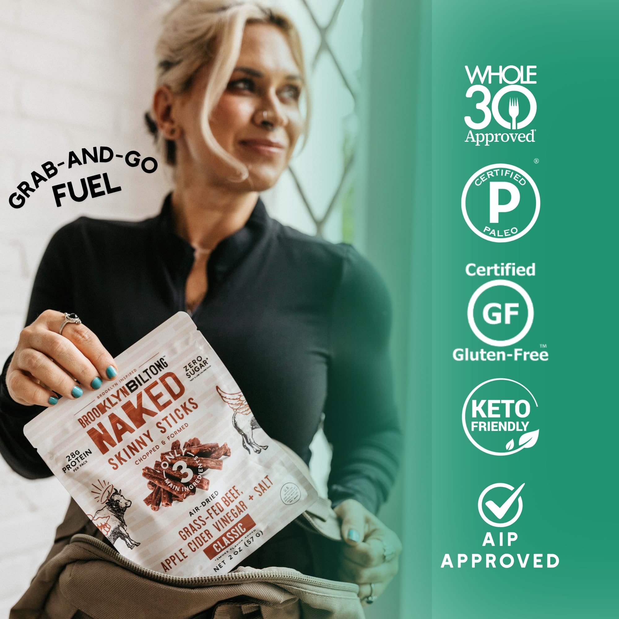 Air-dried jerky sticks with bold flavor and clean ingredients.