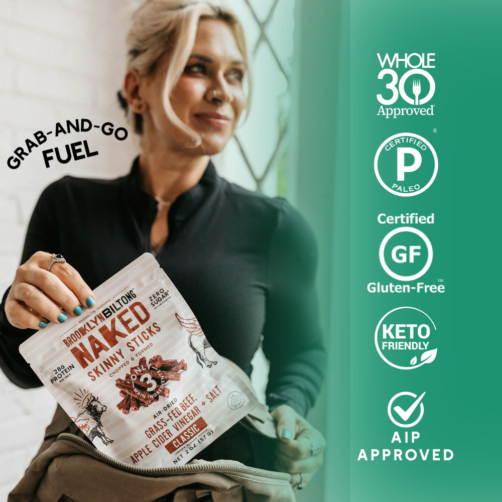 Air-dried jerky sticks with bold flavor and clean ingredients.