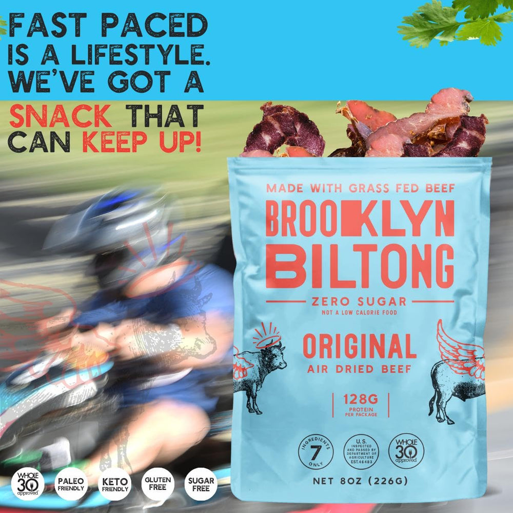 Brooklyn Biltong Healthy snack plate with biltong, convenient protein.