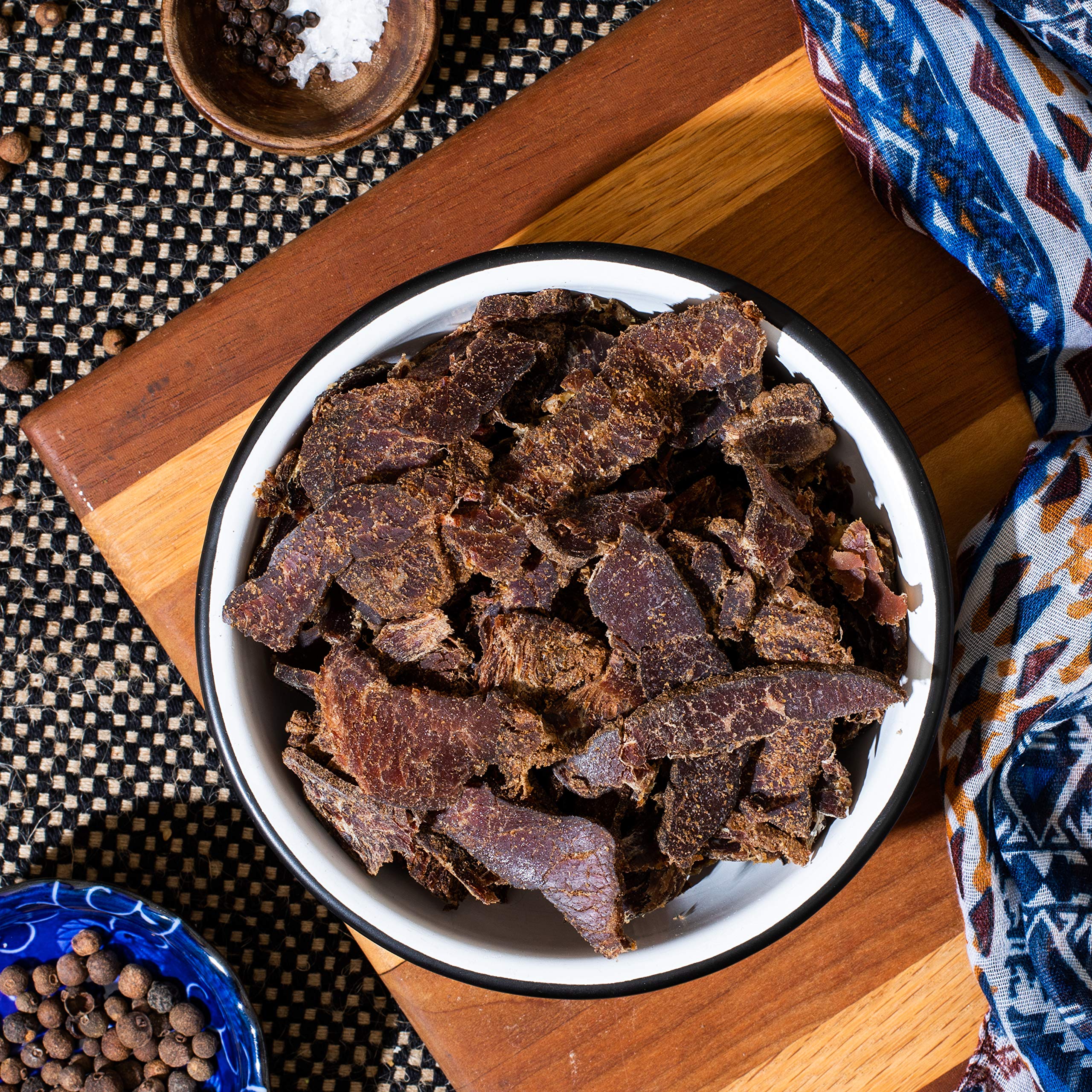 Brooklyn Biltong Ingredients label, gluten-free and sugar-free promise.