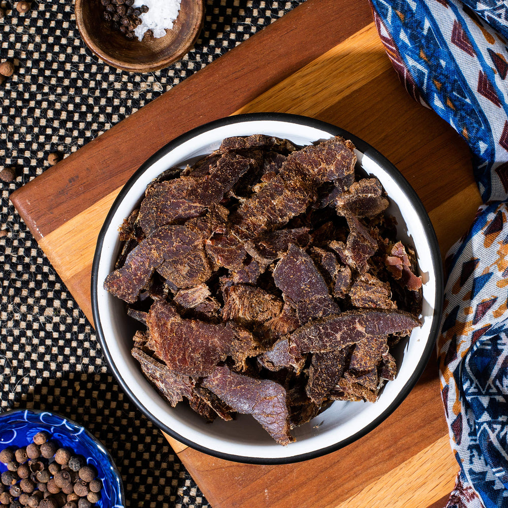 Brooklyn Biltong Ingredients label, gluten-free and sugar-free promise.