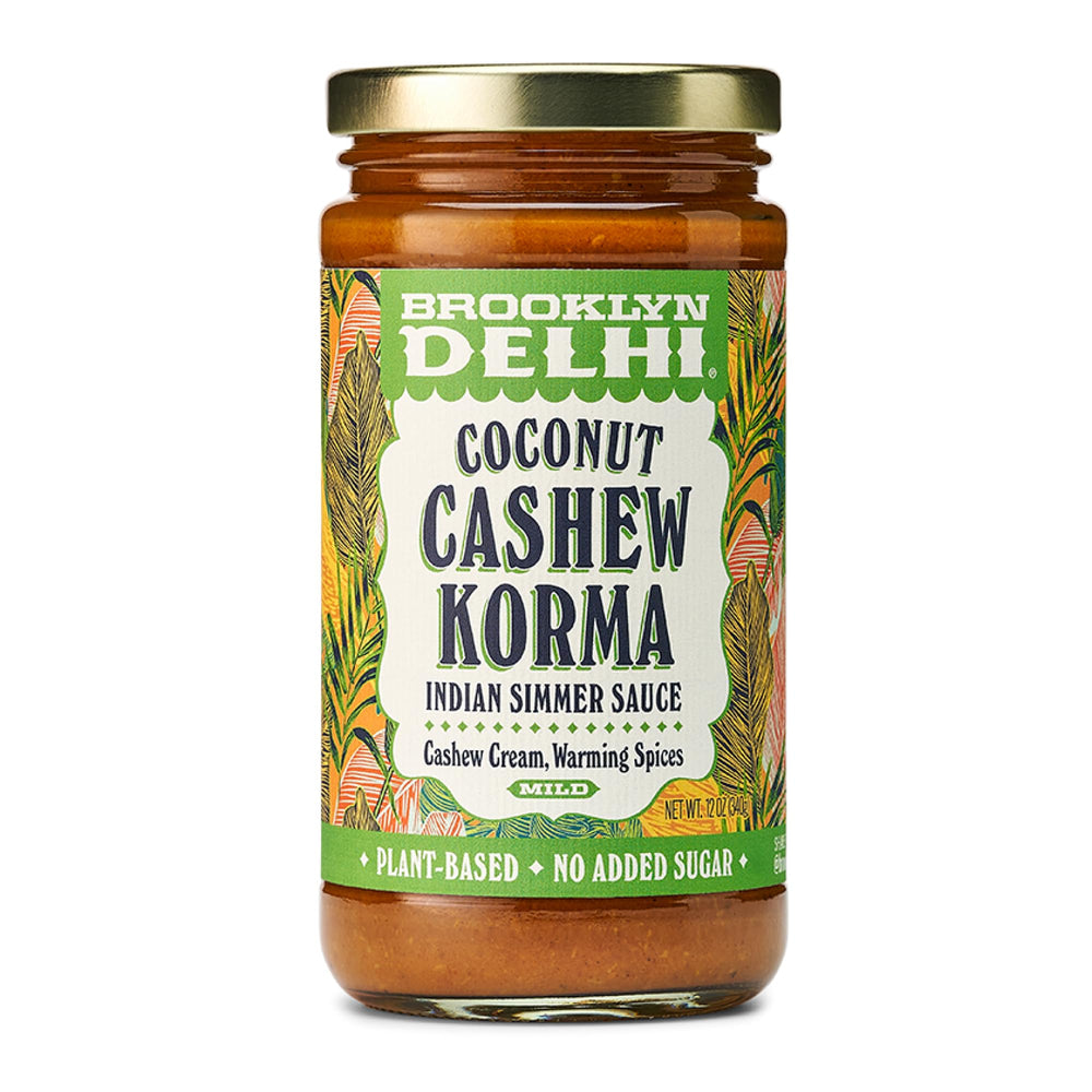 Brooklyn Delhi Coconut Cashew Korma jar with creamy sauce ideal for weeknight dinners.