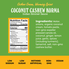 Brooklyn Delhi Korma pour shows silky coconut cream over vegetables.