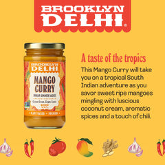 Brooklyn Delhi Coconut Mango jar closeup highlights tropical flavors.