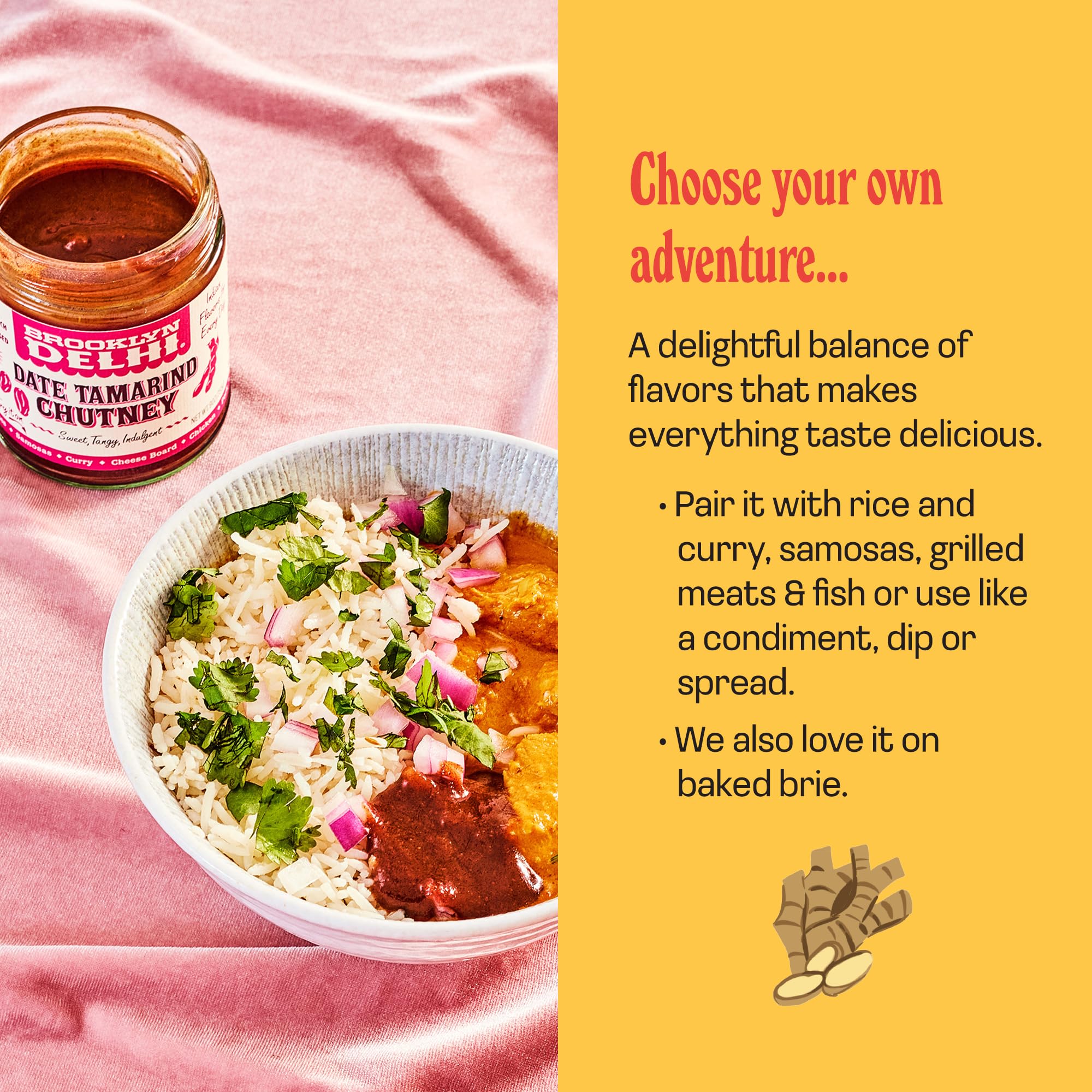 Brooklyn Delhi Date Tamarind Chutney on a charcuterie board enhances savory spreads.