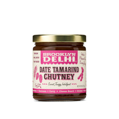 Brooklyn Delhi Date Tamarind Chutney jar, silky and versatile for samosas and curries.