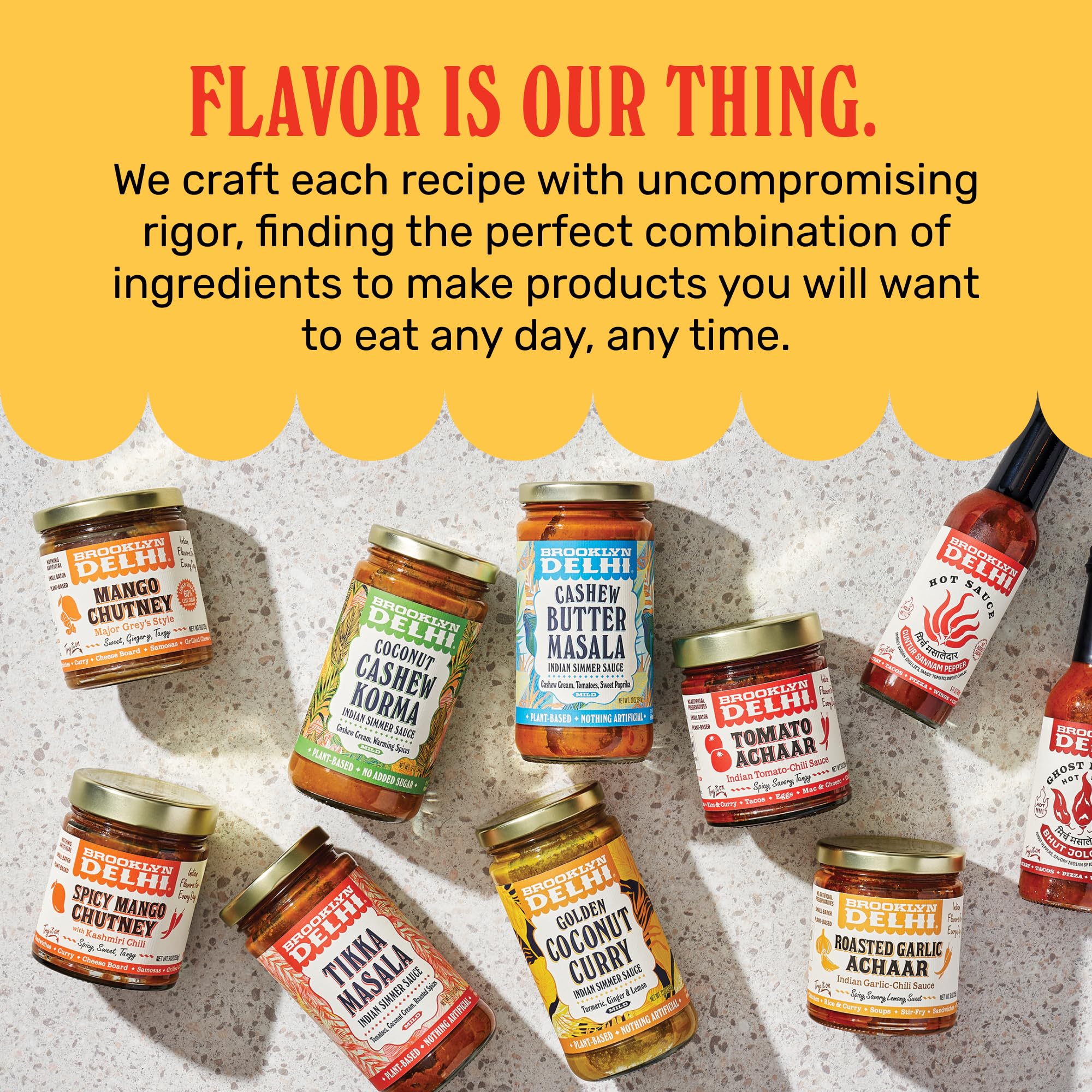 Brooklyn Delhi Golden Coconut Curry packaging front emphasizes versatile pantry staple