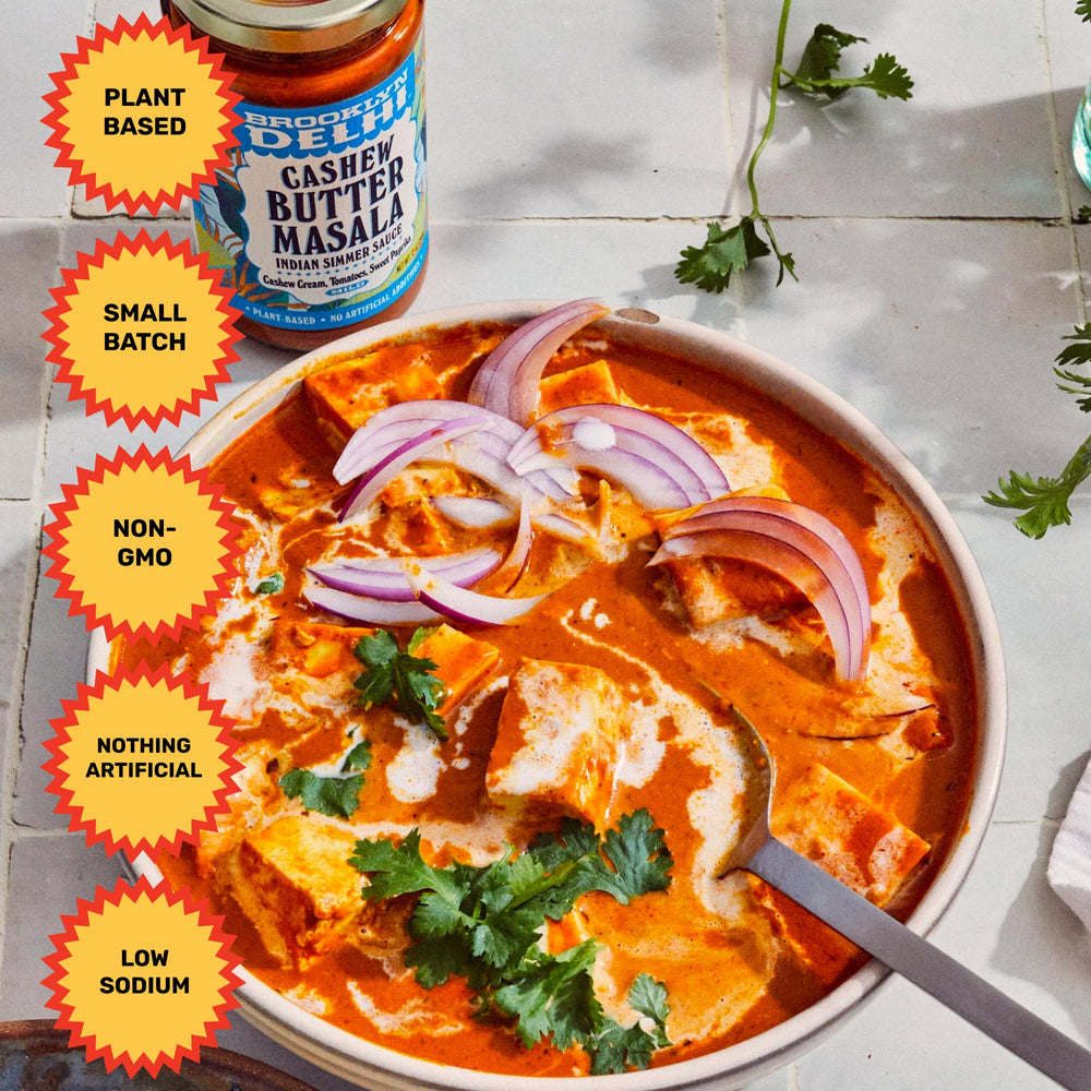 Brooklyn Delhi Golden Coconut Curry serving bowl with rice for a comforting dinner