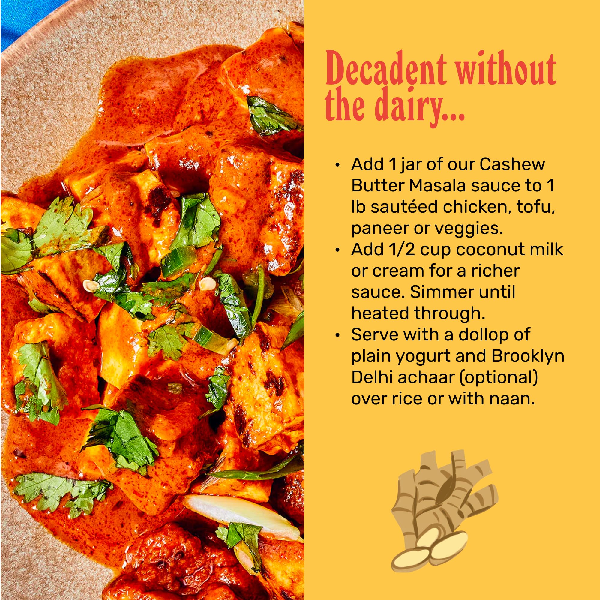 Brooklyn Delhi Golden Coconut Curry with naan, inviting at table