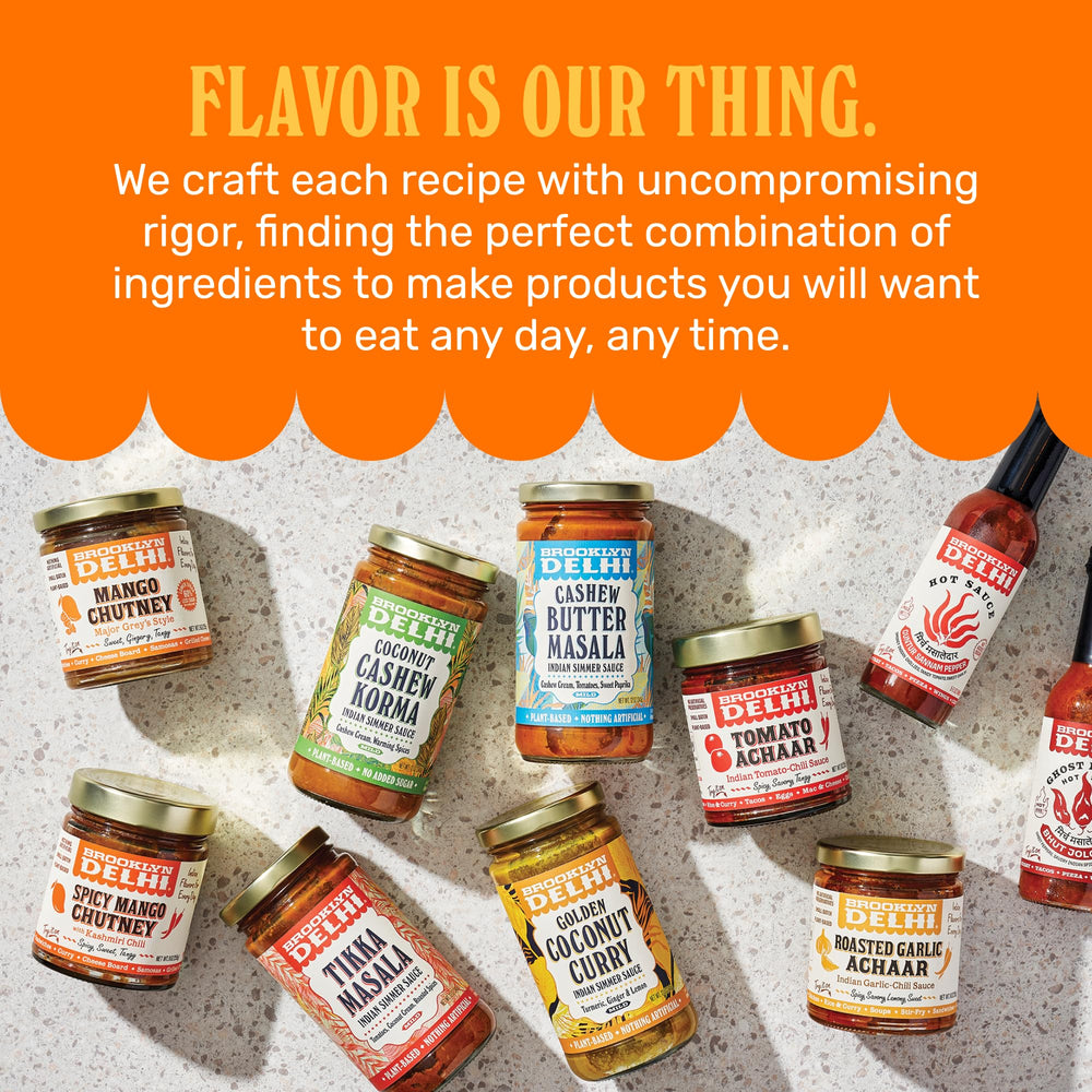 Brooklyn Delhi Spicy Mango Chutney smooth texture helps spread easily on crackers.