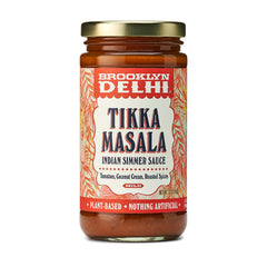 Brooklyn Delhi Tikka Masala jar closeup highlighting creamy coconut sauce