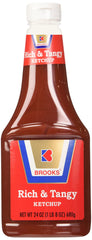 Brooks Rich & Tangy Ketchup bottle pour showing thick texture ideal for dipping and topping