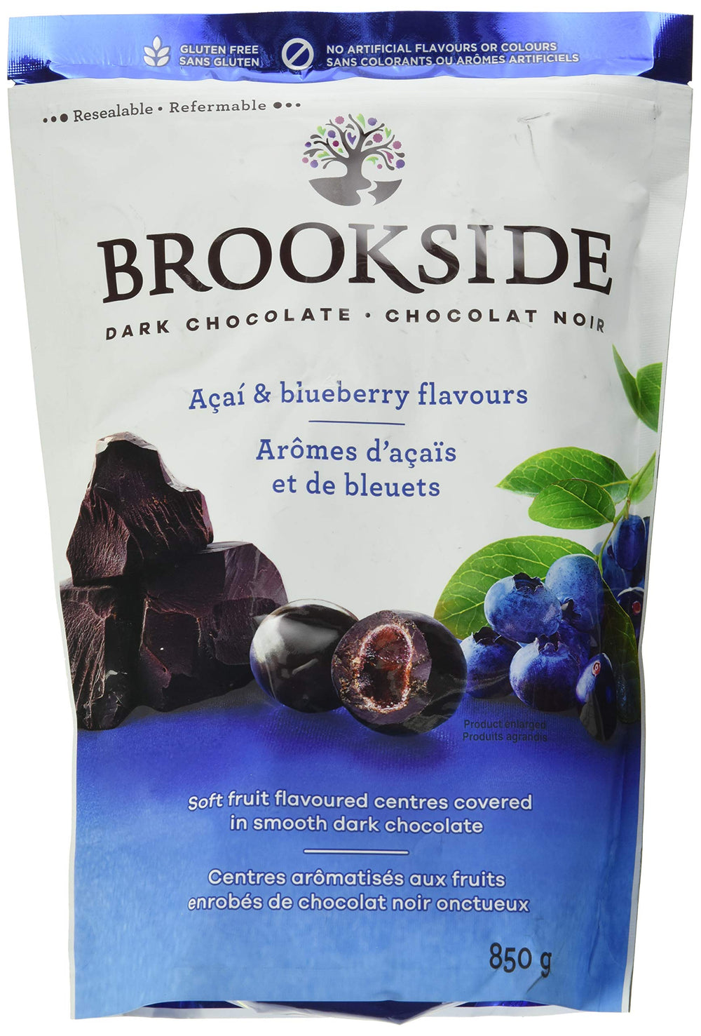 Brookside Acai & Blueberry chocolates packaging front, ideal for gifting or sharing.