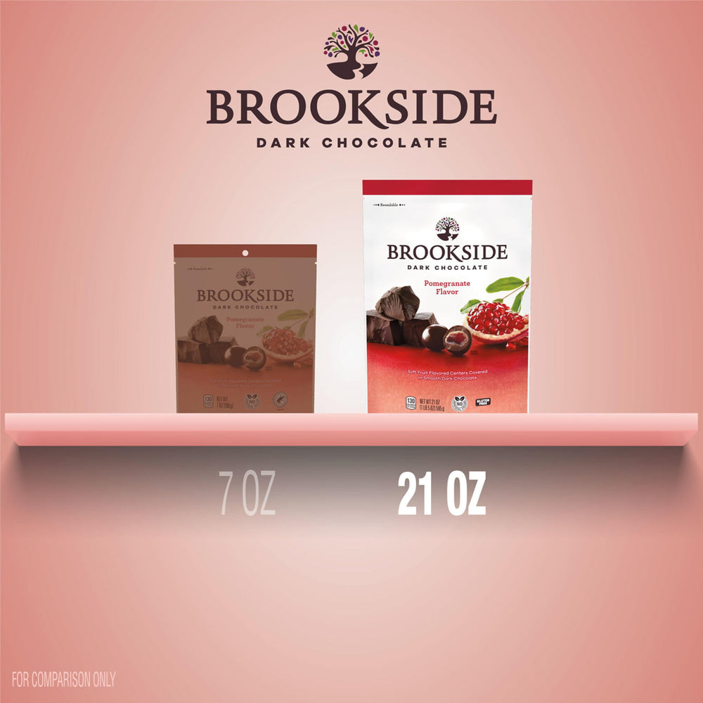 Brookside chocolate morsel on wood: premium snack during breaks.