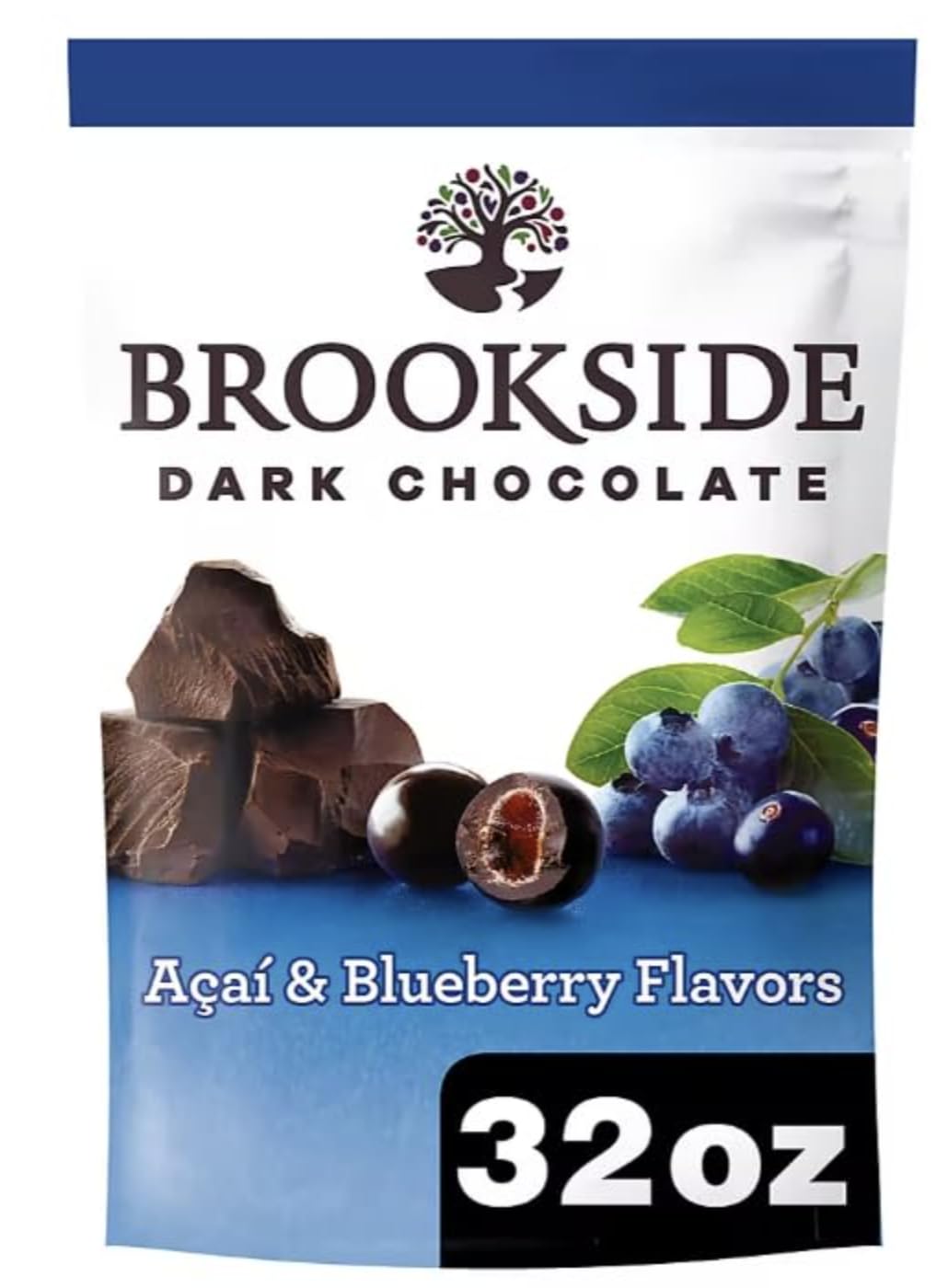 Brookside dark chocolate packaging front, ideal for gifting or sharing