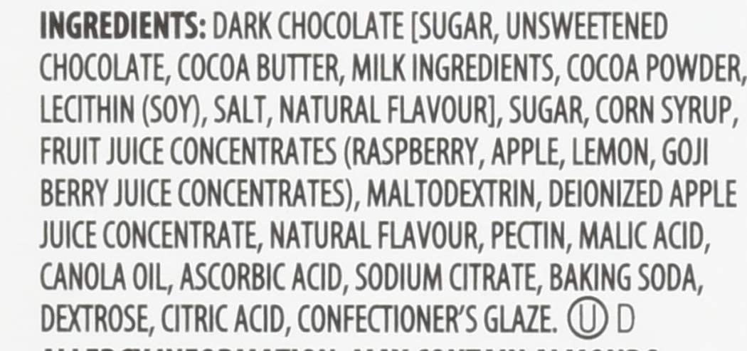 Brookside dark chocolate covered fruit pack in hand, perfect on-the-go treat.