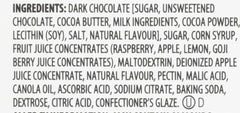Brookside dark chocolate covered fruit pack in hand, perfect on-the-go treat.