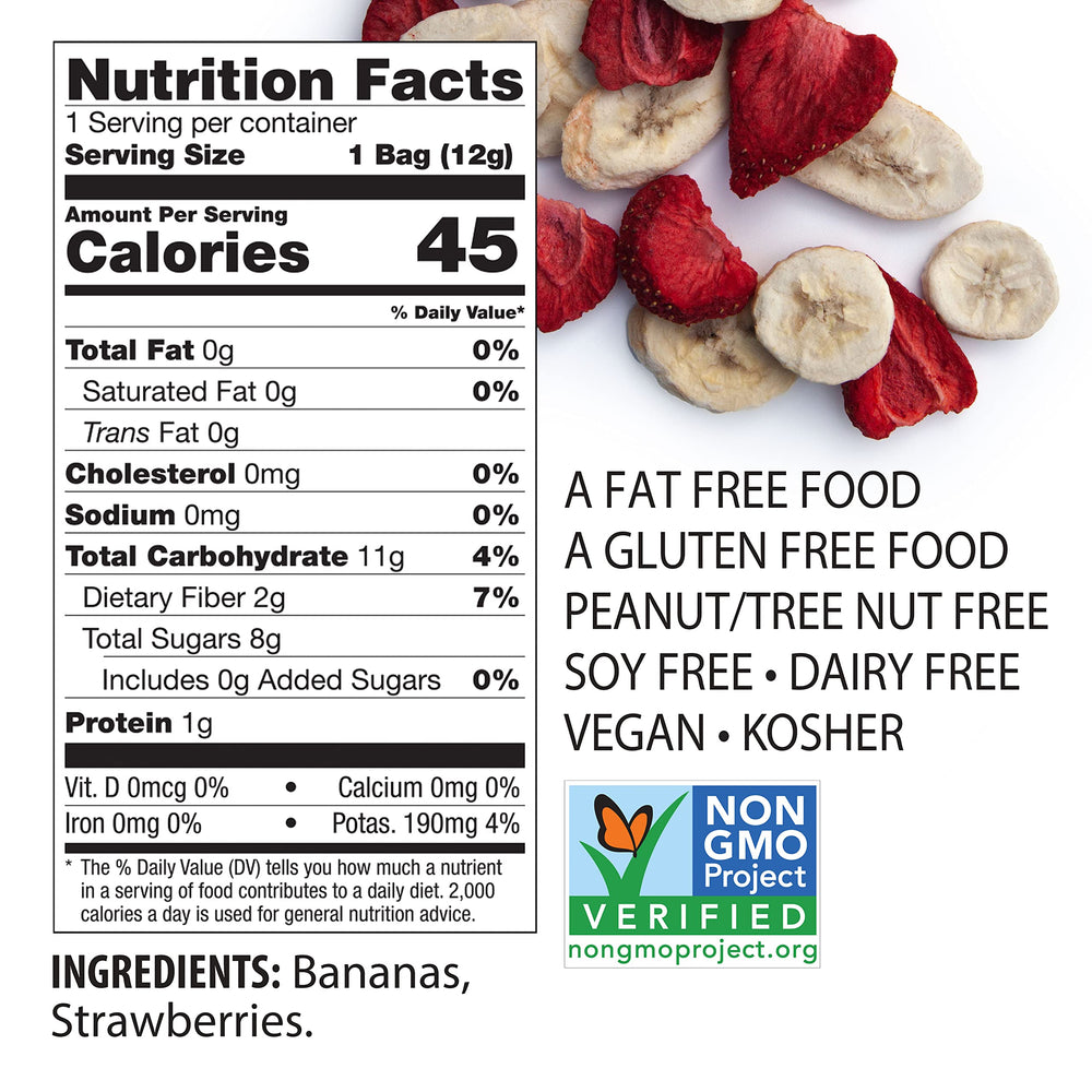 Brothers All Natural Banana Strawberry crisps close-up reveals light crisp texture