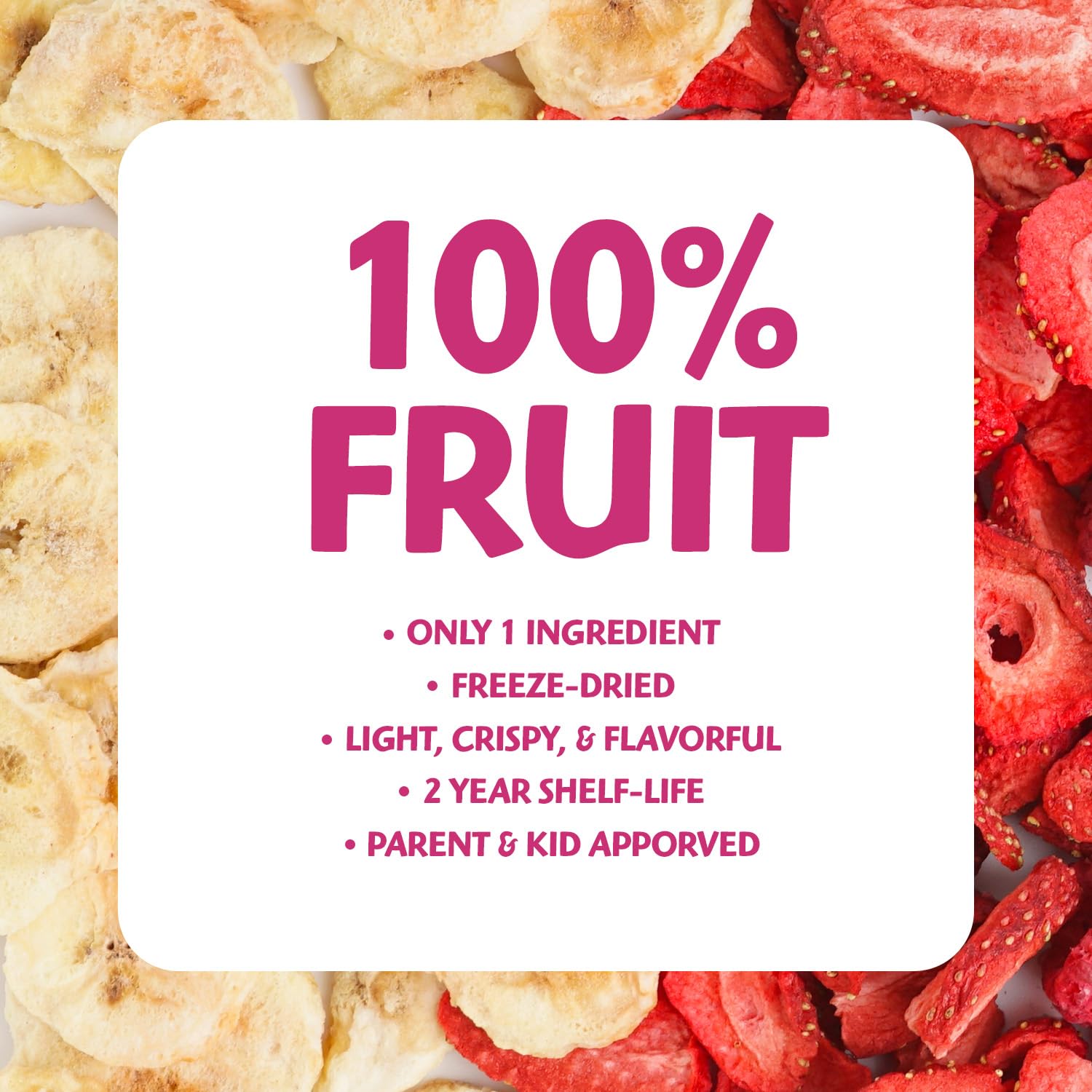 Brothers All Natural banana strawberry crisps served as a quick healthy snack