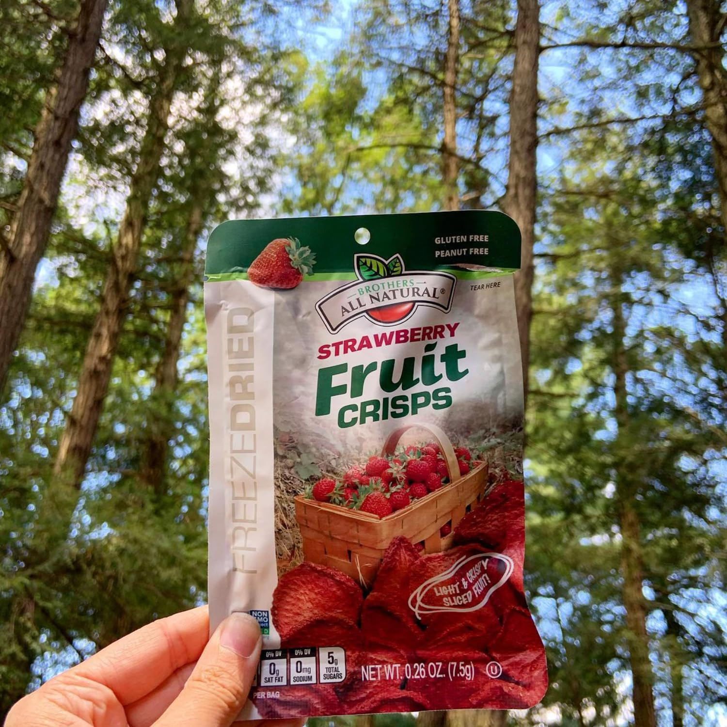 Brothers All Natural label highlights 100% fruit and allergy-friendly attributes.