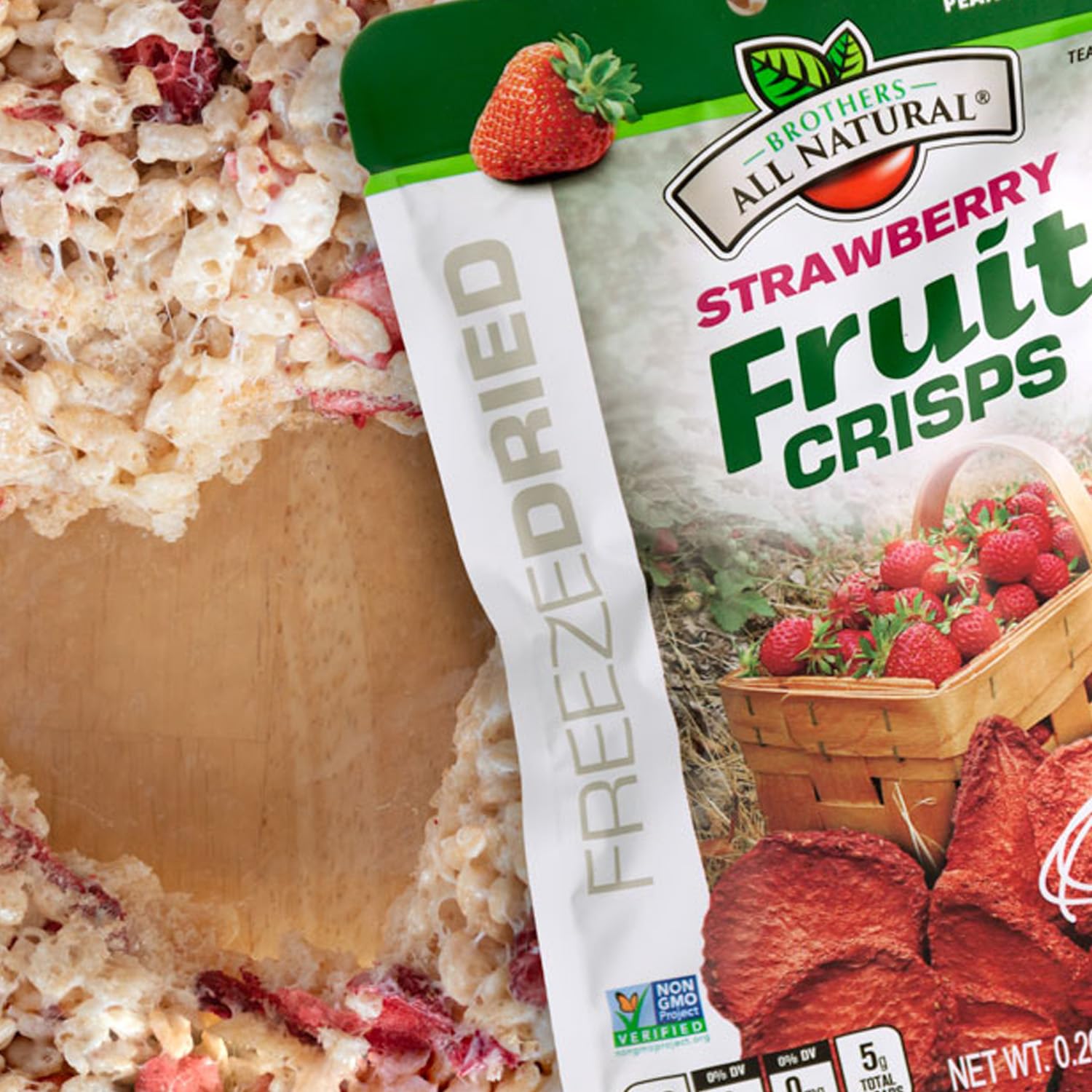 Pack of 24 Brothers All Natural strawberry crisps, pantry-ready snack solution.