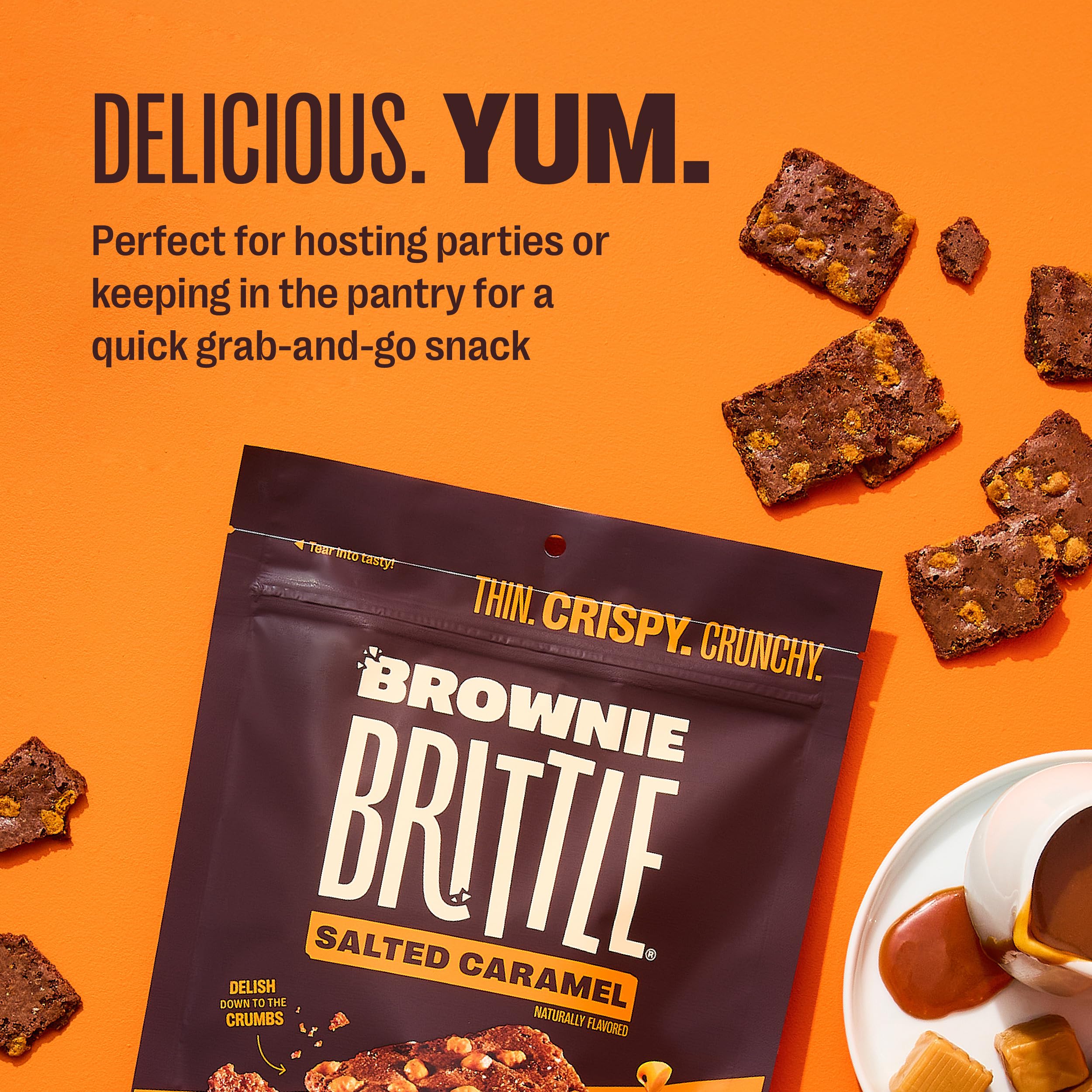 Resealable Brownie Brittle bag showing convenient packaging.