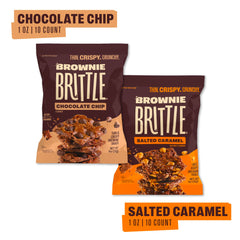 Brownie Brittle salted caramel 1oz bag with sea salt crunch for a treat.