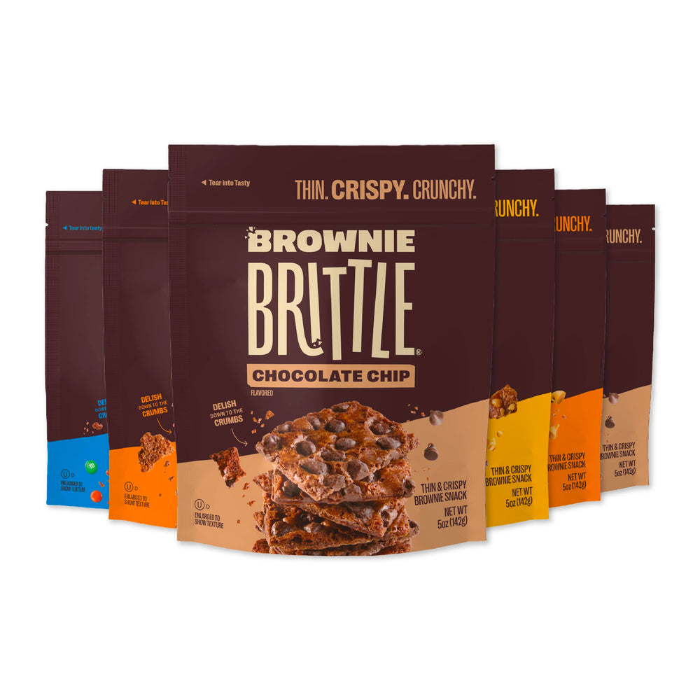 Brownie Brittle variety-pack box ready for gifting and sharing at events.