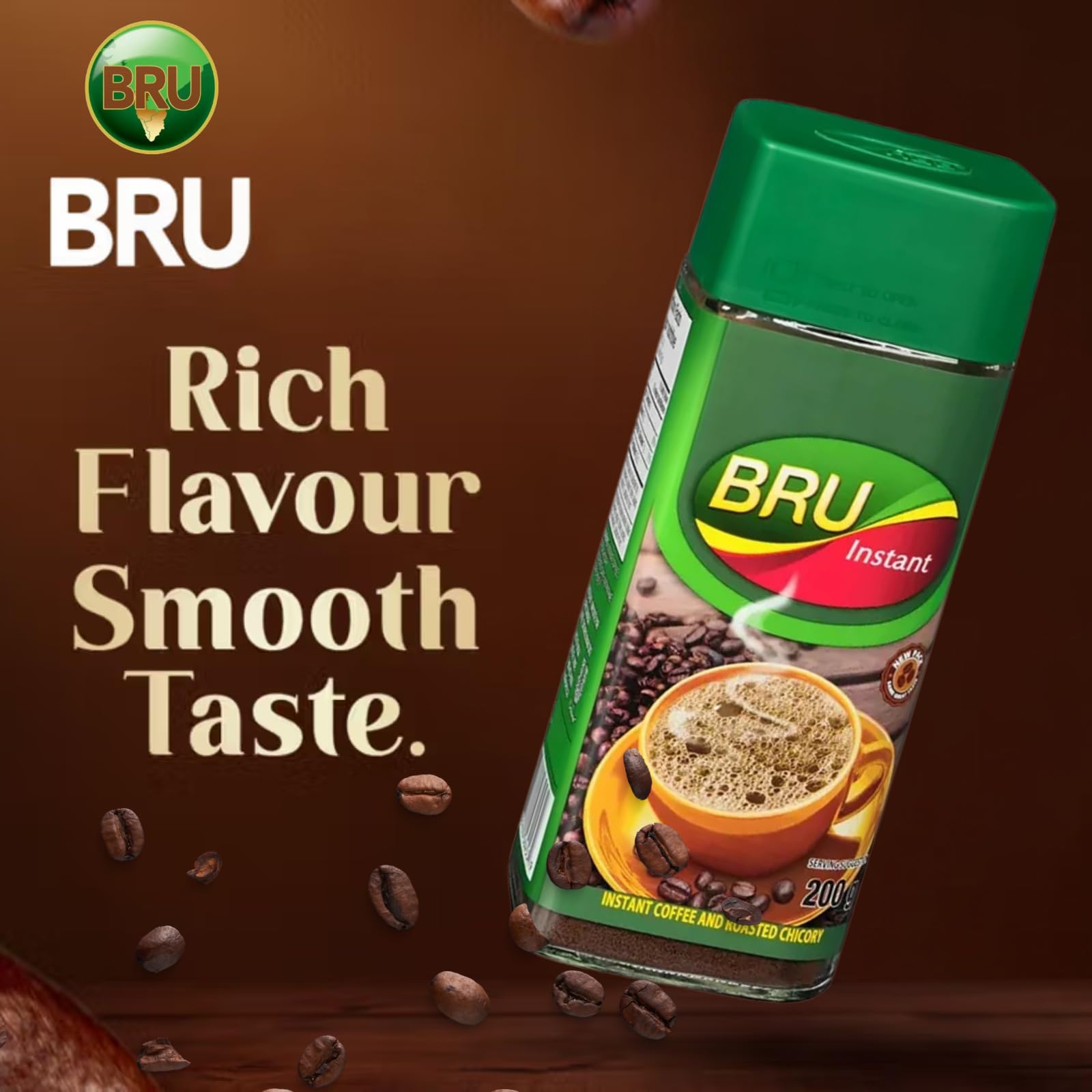 Bru coffee ready to mix with milk for a smooth sip
