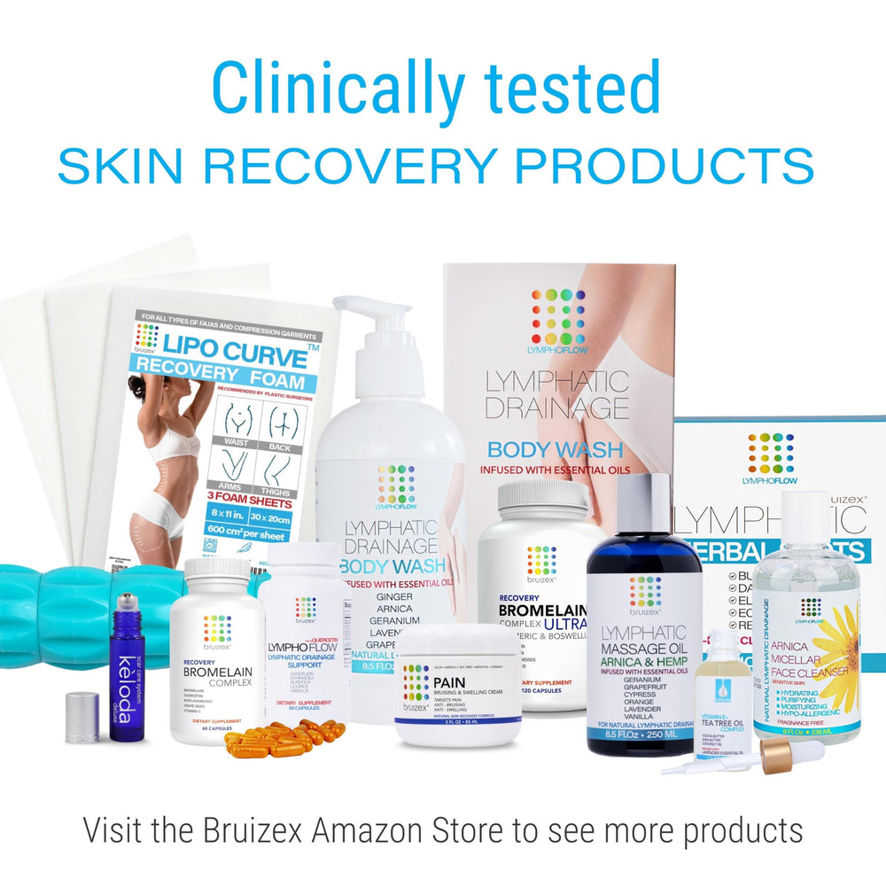 Post-surgery recovery guide card included with Bruizex set