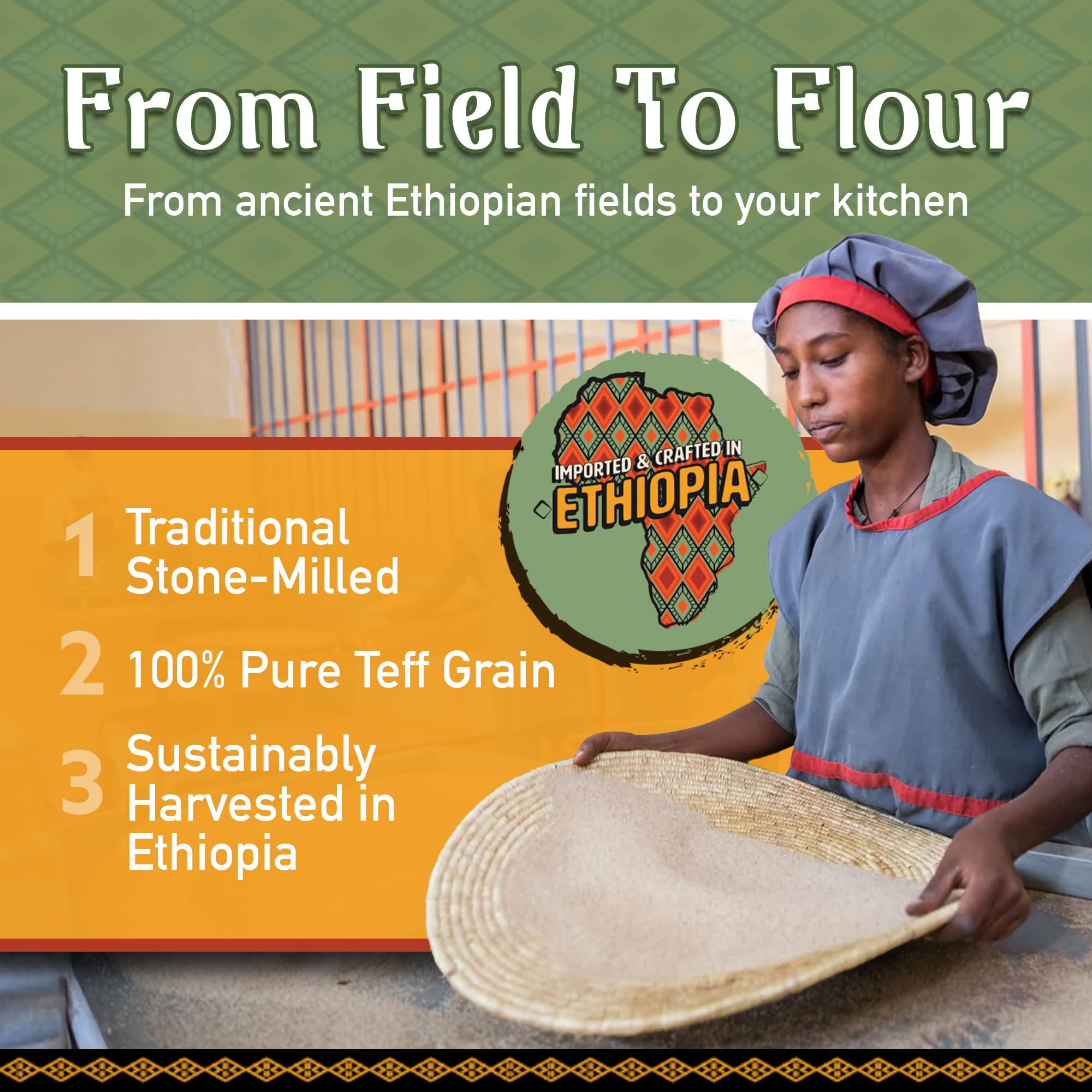 Brundo Teff Flour container with all-natural ingredients